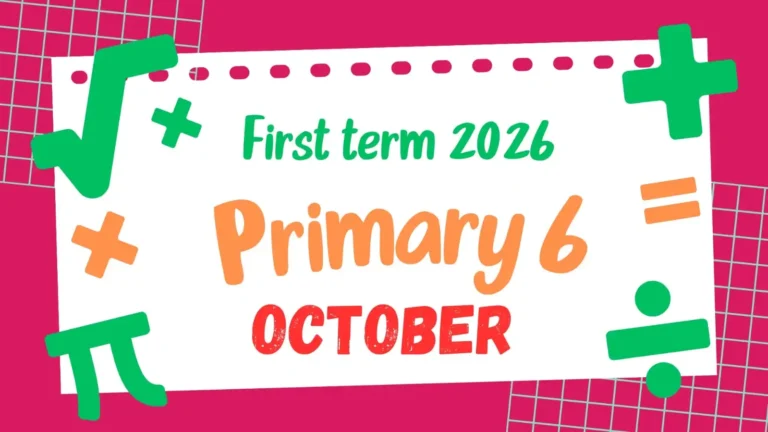 Primary 6-First term-2026 – Course 1 (October)